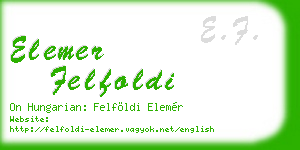 elemer felfoldi business card